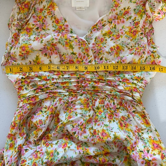 Shoshanna Lucinda floral maxi dress in Optic Lemon Gold. - Picture 14 of 16
